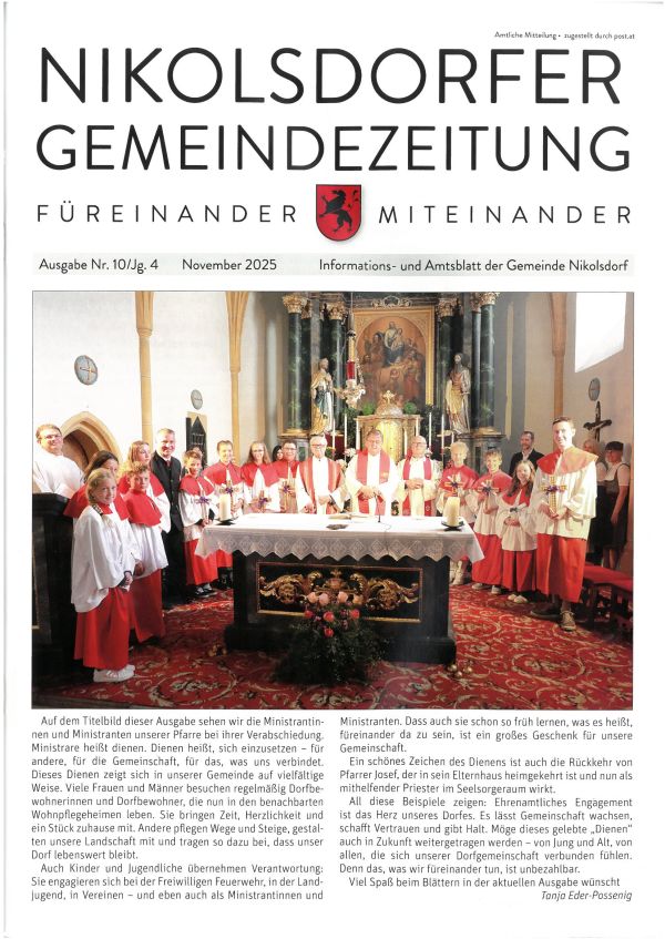 Gemeindezeitung Ausgabe November 2025