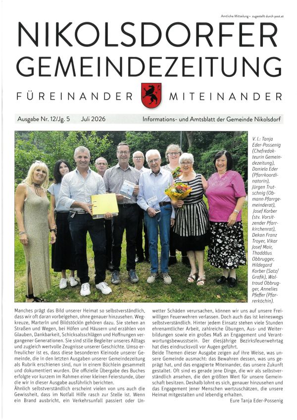 Gemeindezeitung Ausgabe Juli 2026